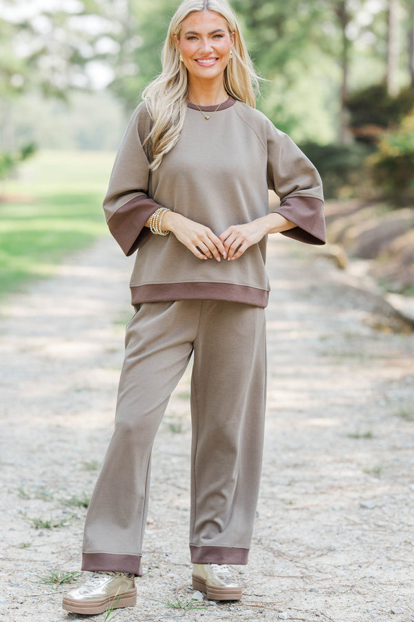Unstoppable Brown Blouse
