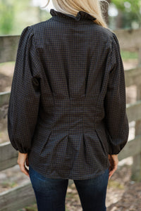 Orchard Road Olive Plaid Blouse