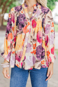 Own The Day White Floral Blouse