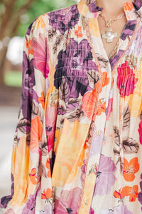 Own The Day White Floral Blouse