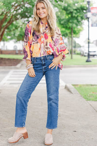 Own The Day White Floral Blouse