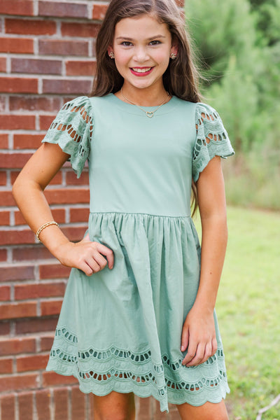 baby girl sage green dress Girls: The Windsor Scalloped Babydoll – Shop the Mint spooky30