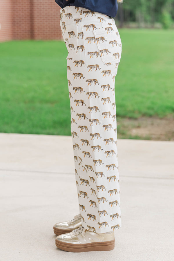 Big Dreams Cream Tigers Wide Leg Jeans