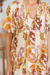 NURSING COLLECTION: As It Should Be Cream Mixed Print Dress