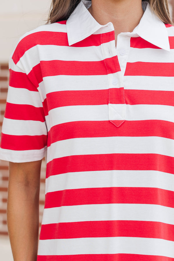 Always Close Red Stripe Dress