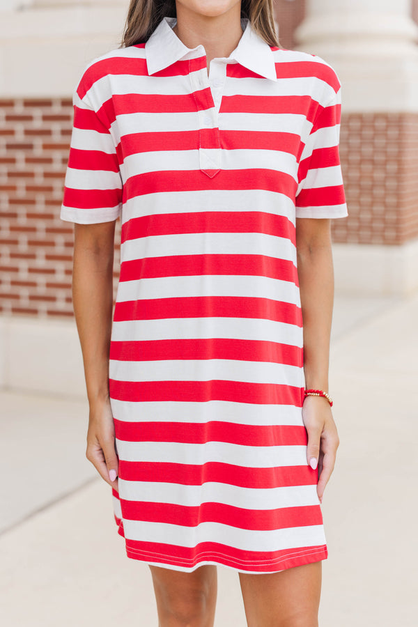 Always Close Red Stripe Dress