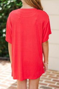 Girls: Memories In The Making Red Ribbed Set