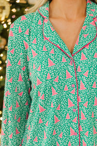 Cozy Moments Emerald Leopard Bamboo Pajama Set