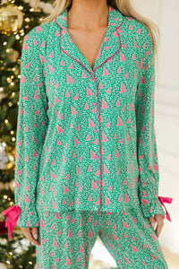 Cozy Moments Emerald Leopard Bamboo Pajama Set