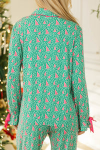 Cozy Moments Emerald Leopard Bamboo Pajama Set