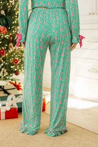 Cozy Moments Emerald Leopard Bamboo Pajama Set