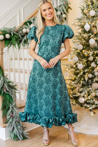 Focus On Me Emerald Textured Bubble Hem Maxi Dress