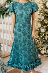 Focus On Me Emerald Textured Bubble Hem Maxi Dress