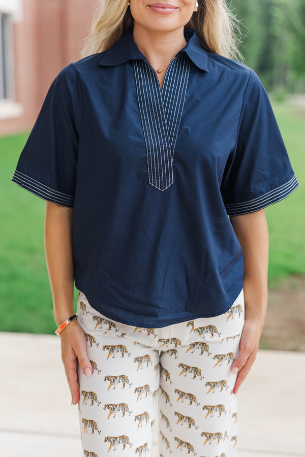 Daily Essential Navy Blouse