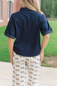 Daily Essential Navy Blouse