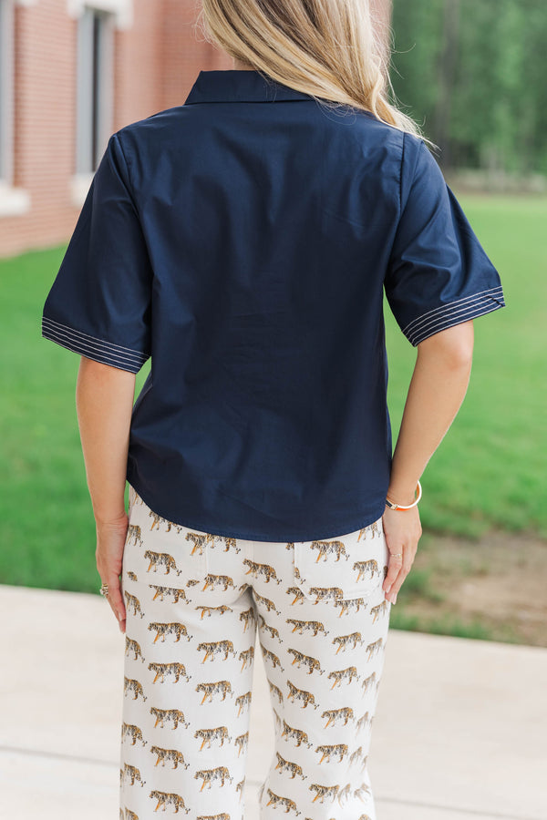 Daily Essential Navy Blouse