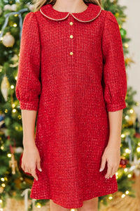 Girls: The Lydia Red Tweed Dress