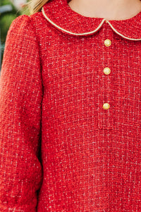 Girls: The Lydia Red Tweed Dress