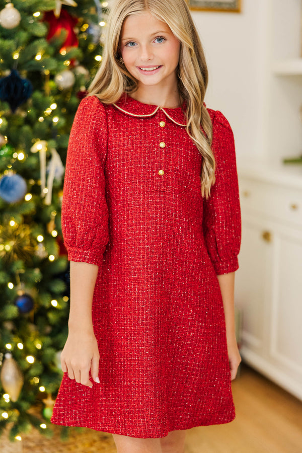 Girls: The Lydia Red Tweed Dress