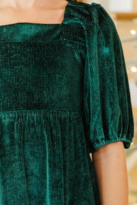 Girls: Think About It Emerald Velvet Midi Dress