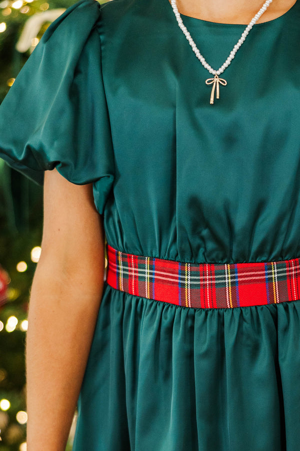 Girls: Upon Arrival Emerald Scalloped Dress