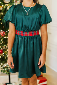 Girls: Upon Arrival Emerald Scalloped Dress