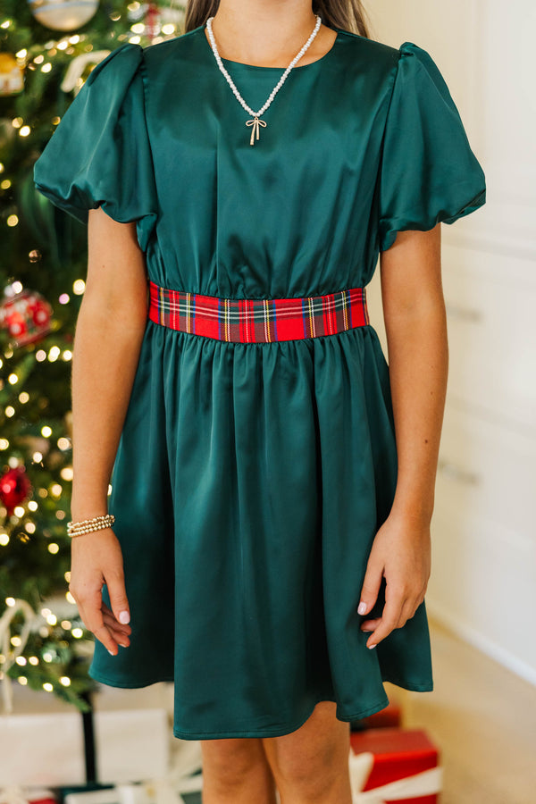 Girls: Upon Arrival Emerald Scalloped Dress
