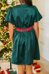 Girls: Upon Arrival Emerald Scalloped Dress