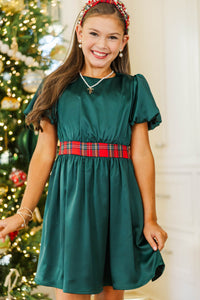 Girls: Upon Arrival Emerald Scalloped Dress