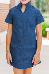 Girls: The Latest Blue Chambray Dress