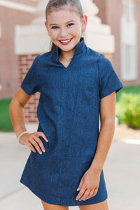Girls: The Latest Blue Chambray Dress