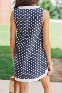 Gracefully Done Navy Polka Dot Dress