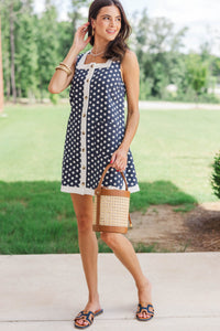 Gracefully Done Navy Polka Dot Dress