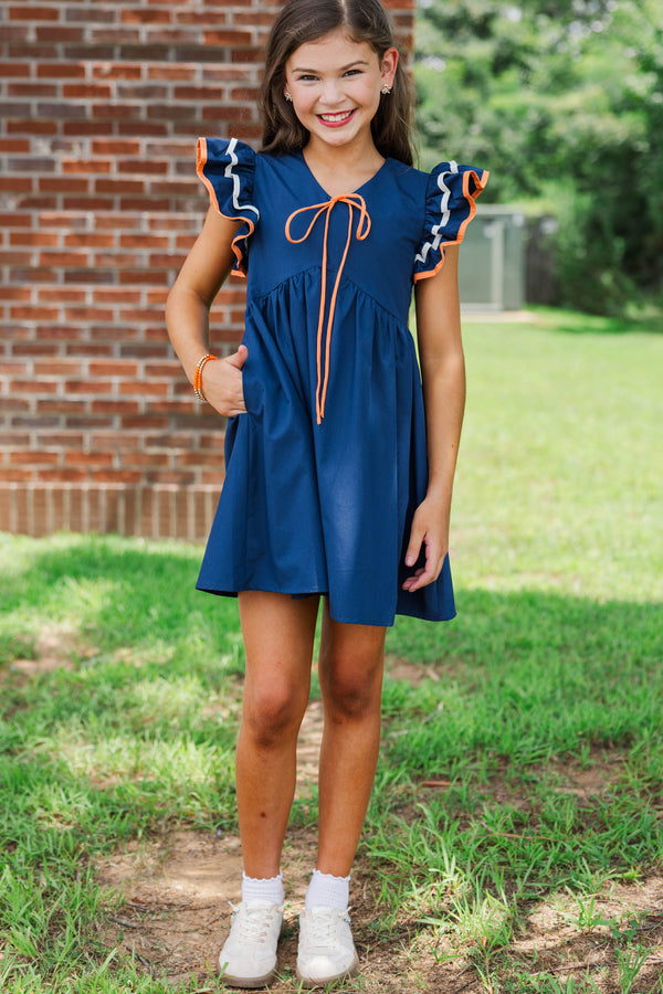 Girls: Obsessed Already Navy Dress