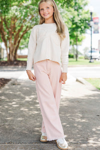Girls: A Little Dream Cream Bow Sweater