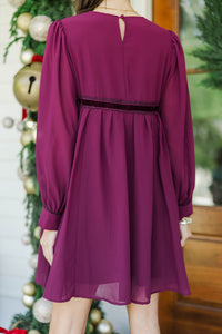 The Gathered Moment Burgundy Chiffon Babydoll Dress