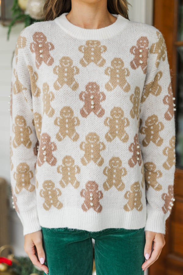 In The Spirit Cream Gingerbread Sweater