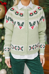Got The Time Mint Holly Cardigan