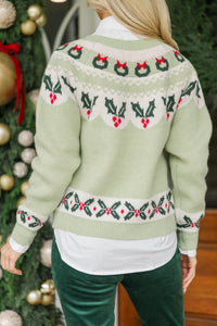 Got The Time Mint Holly Cardigan