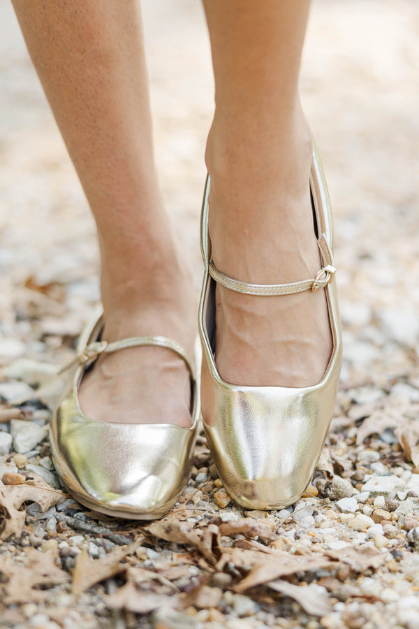 Opening Scene Gold Metallic Ballet Flats