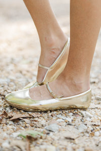 Opening Scene Gold Metallic Ballet Flats