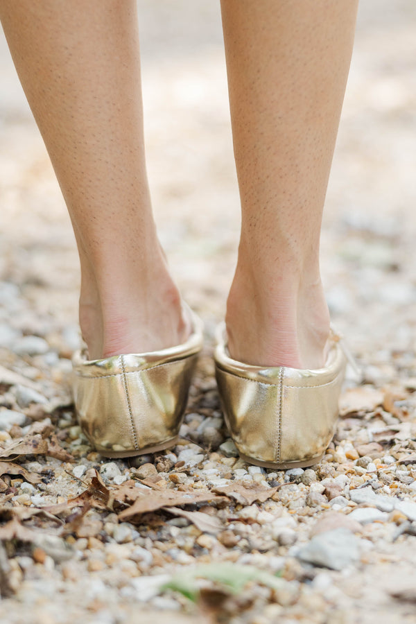 Opening Scene Gold Metallic Ballet Flats