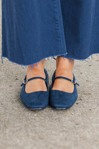 Opening Scene Navy Suede Ballet Flats