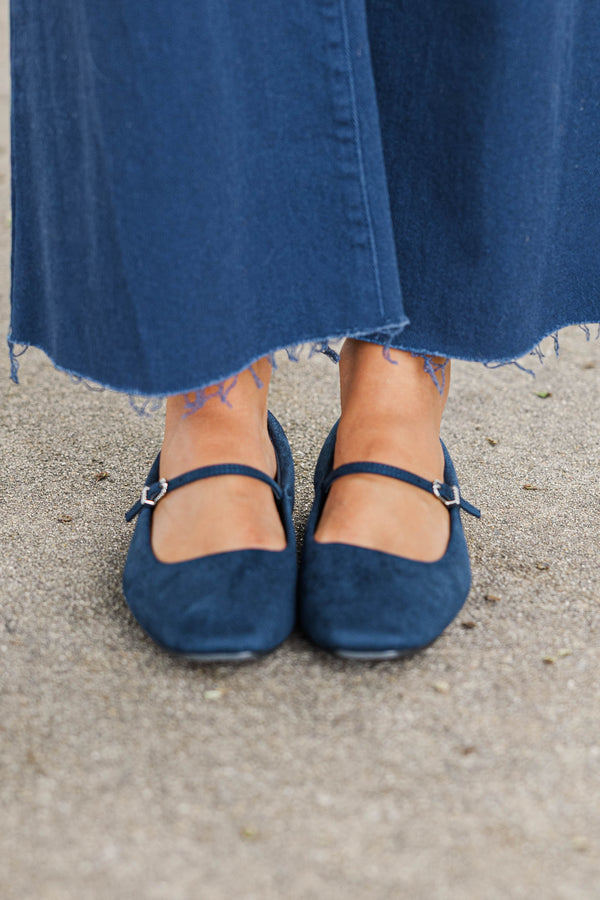 Opening Scene Navy Suede Ballet Flats