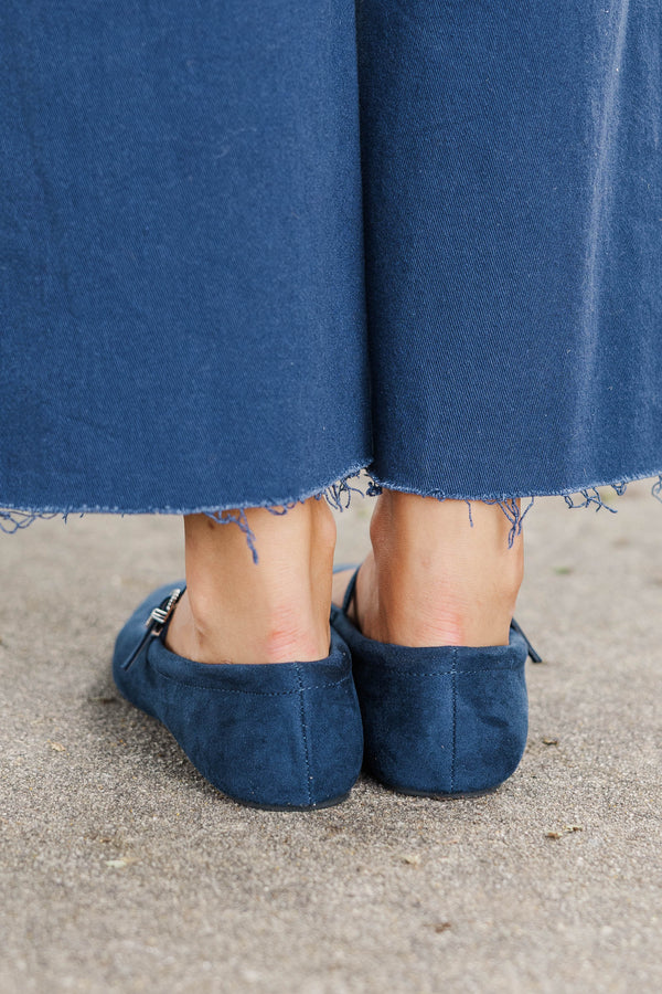 Opening Scene Navy Suede Ballet Flats