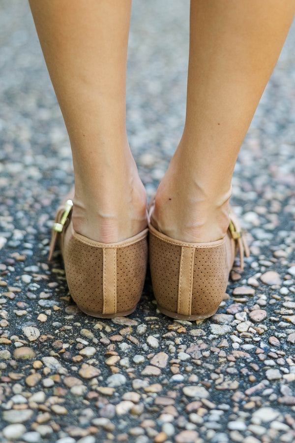 Ready Anytime Taupe Suede Flats