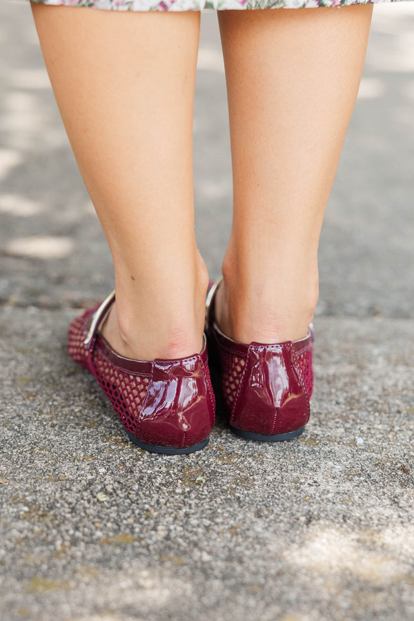 Sweet And Stylish Burgundy Flats
