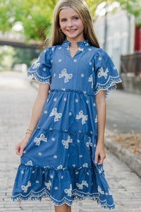 Girls: Feeling Your Best Blue Eyelet Dress
