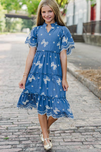 Girls: Feeling Your Best Blue Eyelet Dress