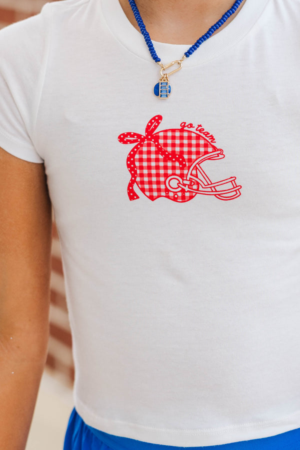 Girls: Home Team Red Gingham Graphic Tee